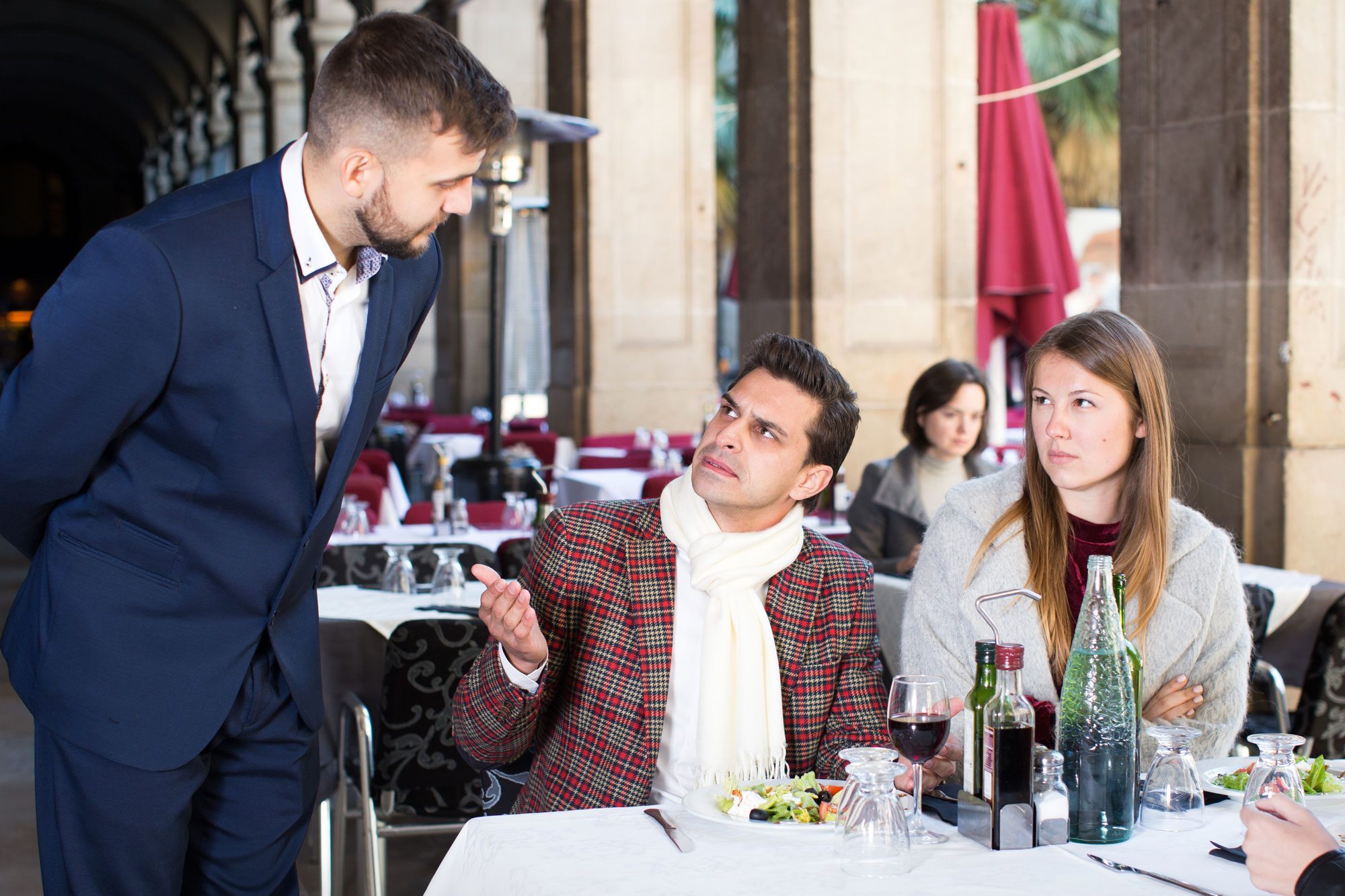 Angry Guests Complaining To Manager About Food And Service In Restaurant