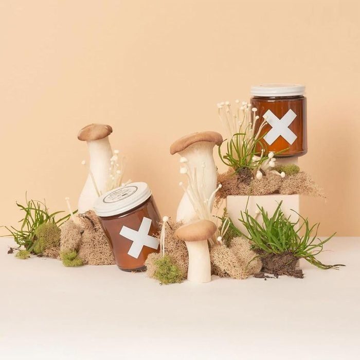 Jars with white 