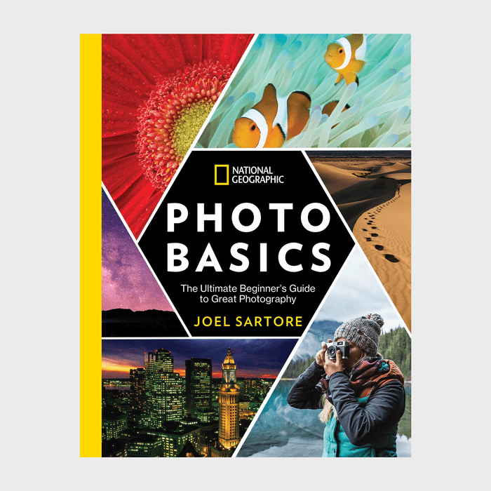 The book cover shows a collage of vibrant images, featuring landscapes, wildlife, and a photographer. Title: 