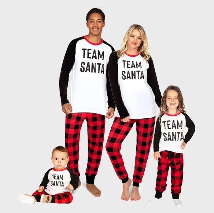 Family wearing matching 