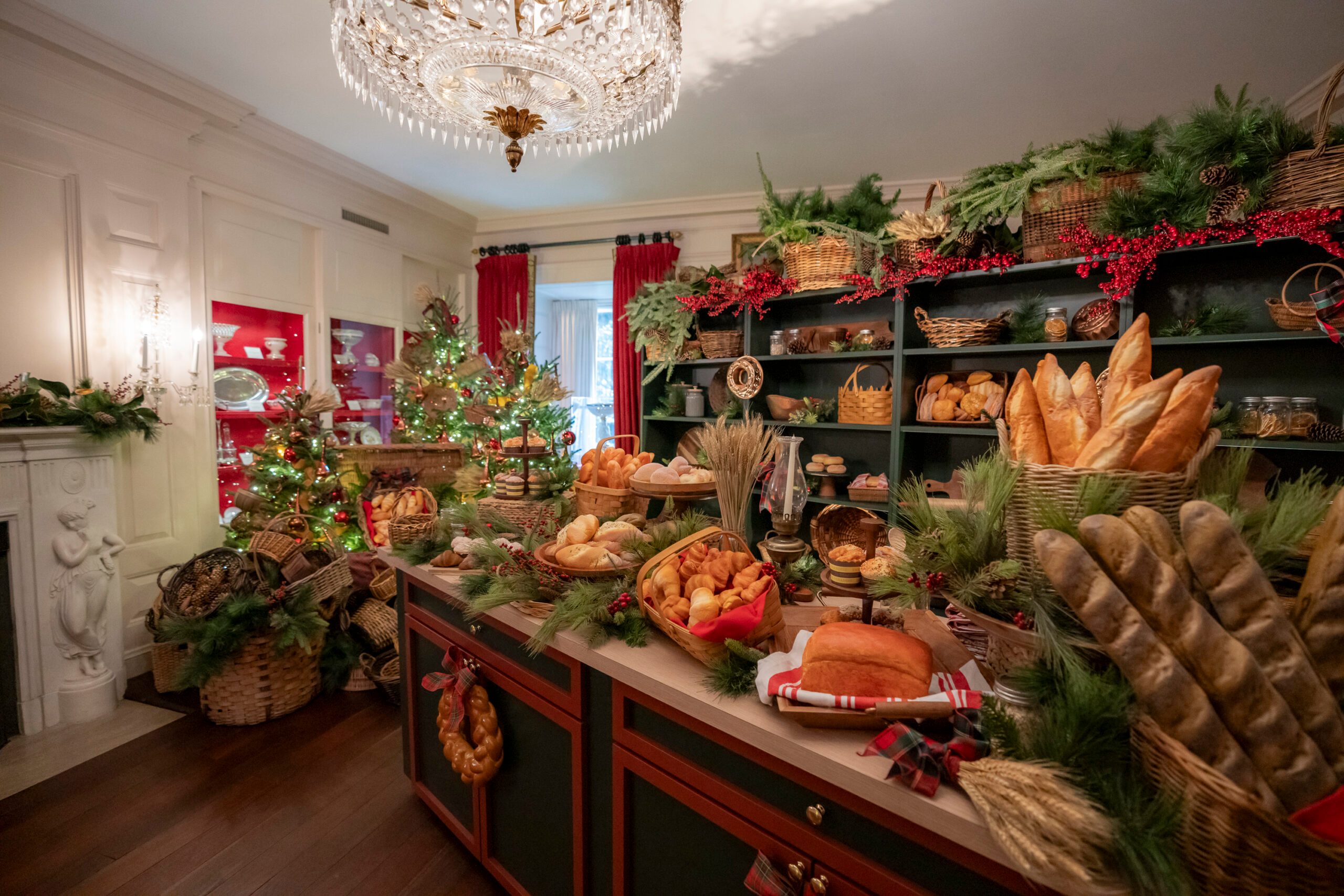 The China Room of the White House is decorated for the holidays, Sunday, December 1, 2024. 