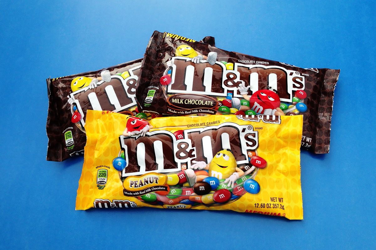 Three Bags Of M And M Chocolate Candies