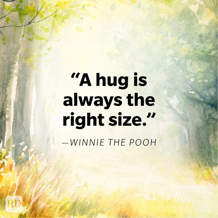 Winnie The Pooh Quote on watercolour painting of beautiful forest