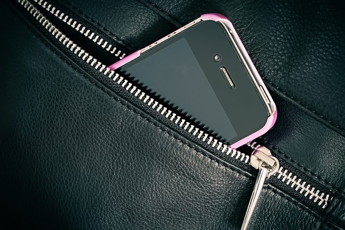 phone in a zip close bag