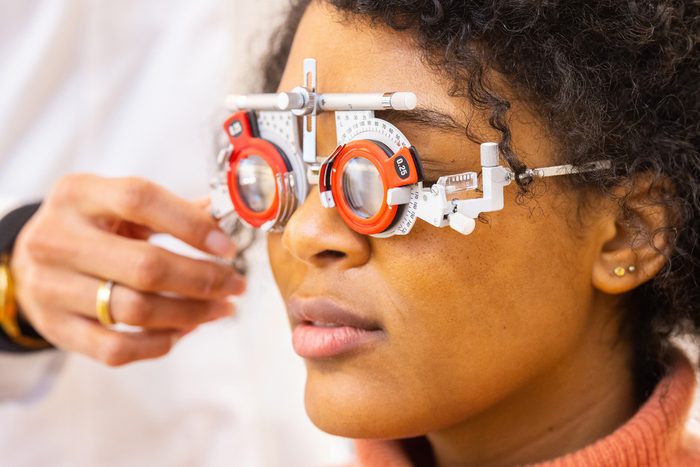 woman getting an eye exam