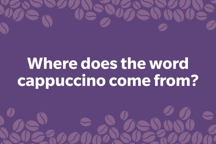 Coffee Trivia Question on a frame of coffee beans graphic