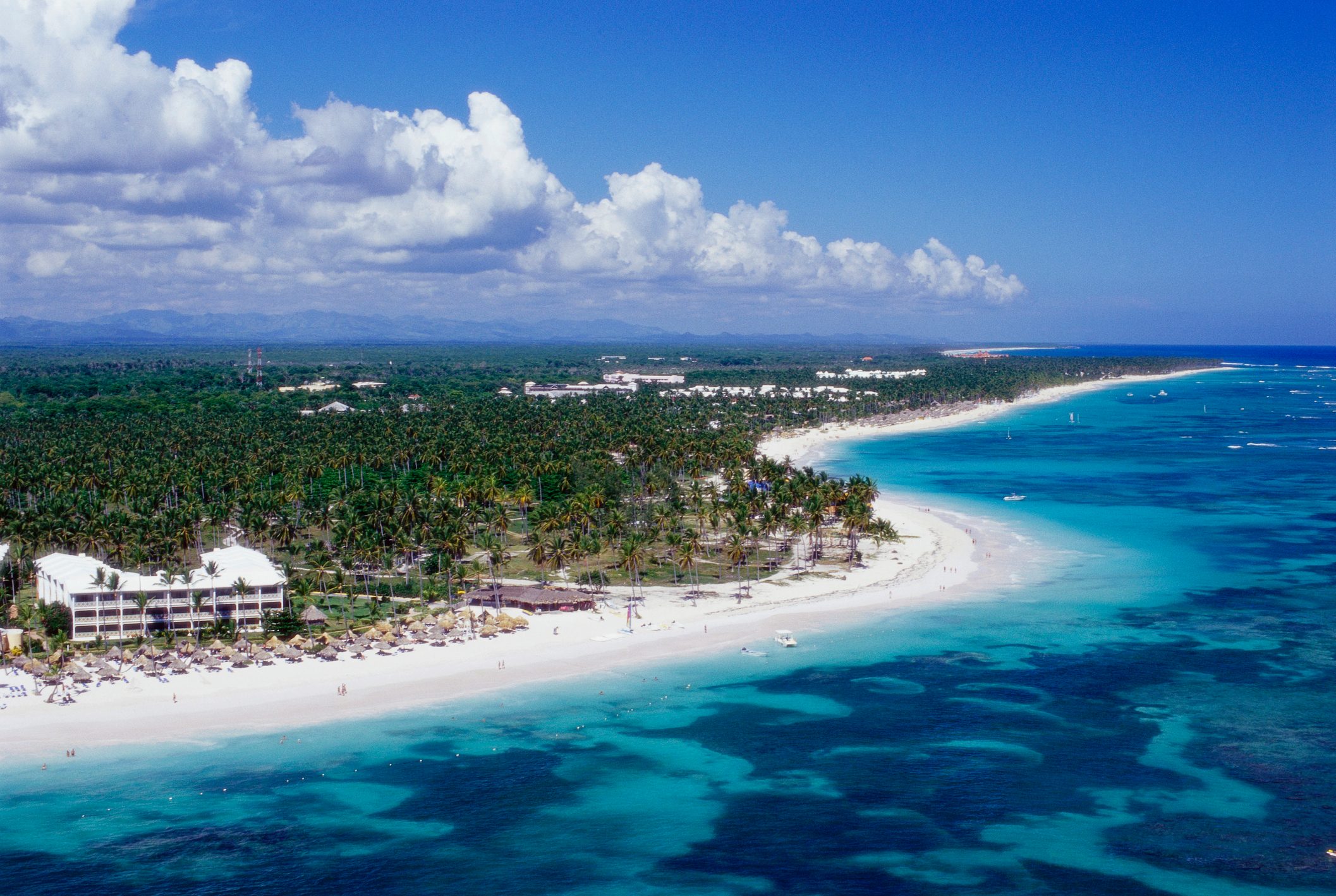 Aerial view of resort on Bavaro Beach in Punta Cana