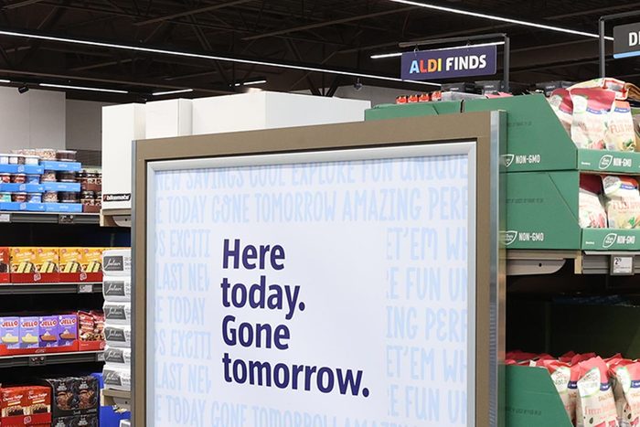 Aldi Finds aisle of Aldi grocery store