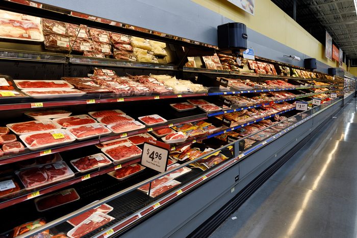 meat aisle at walmart