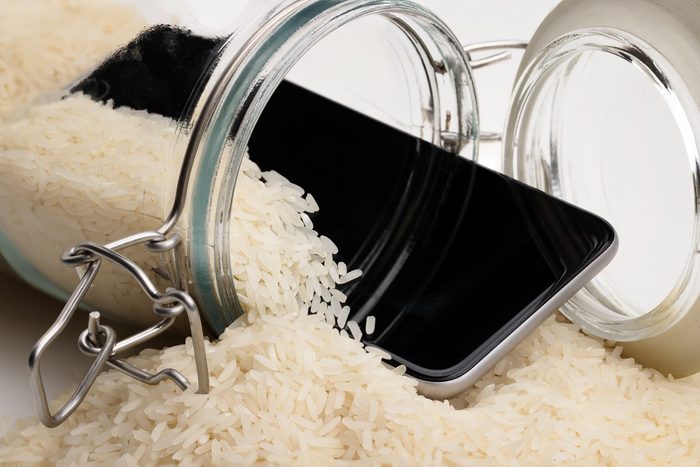 phone in jar of rice