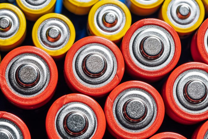 close up of batteries