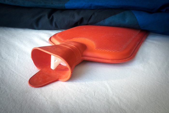 close up of hot water bottle