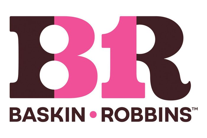 Logo with "B" and "R" in brown and pink, 31 subtly highlighted. Below, the text reads "Baskin-Robbins."