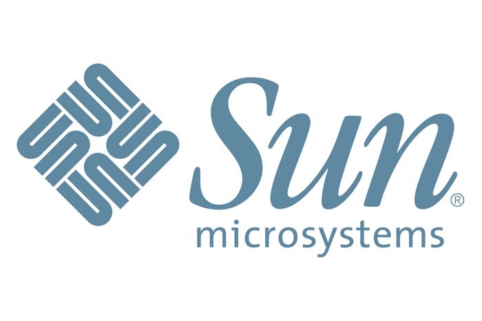Diamond-shaped blue logo displays "Sun" in stylized letters; "microsystems" is written below, all against a simple white background.