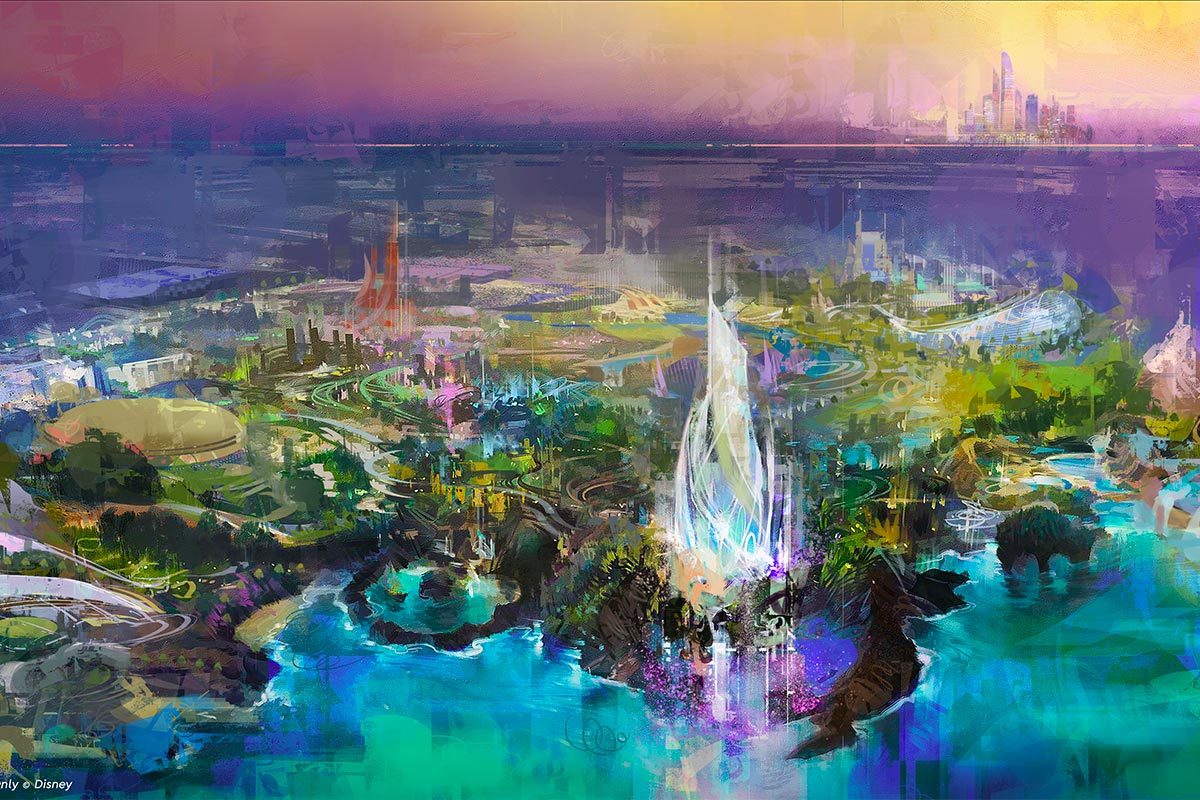 Rendering concept of Disney theme park planned for Abu Dhabi