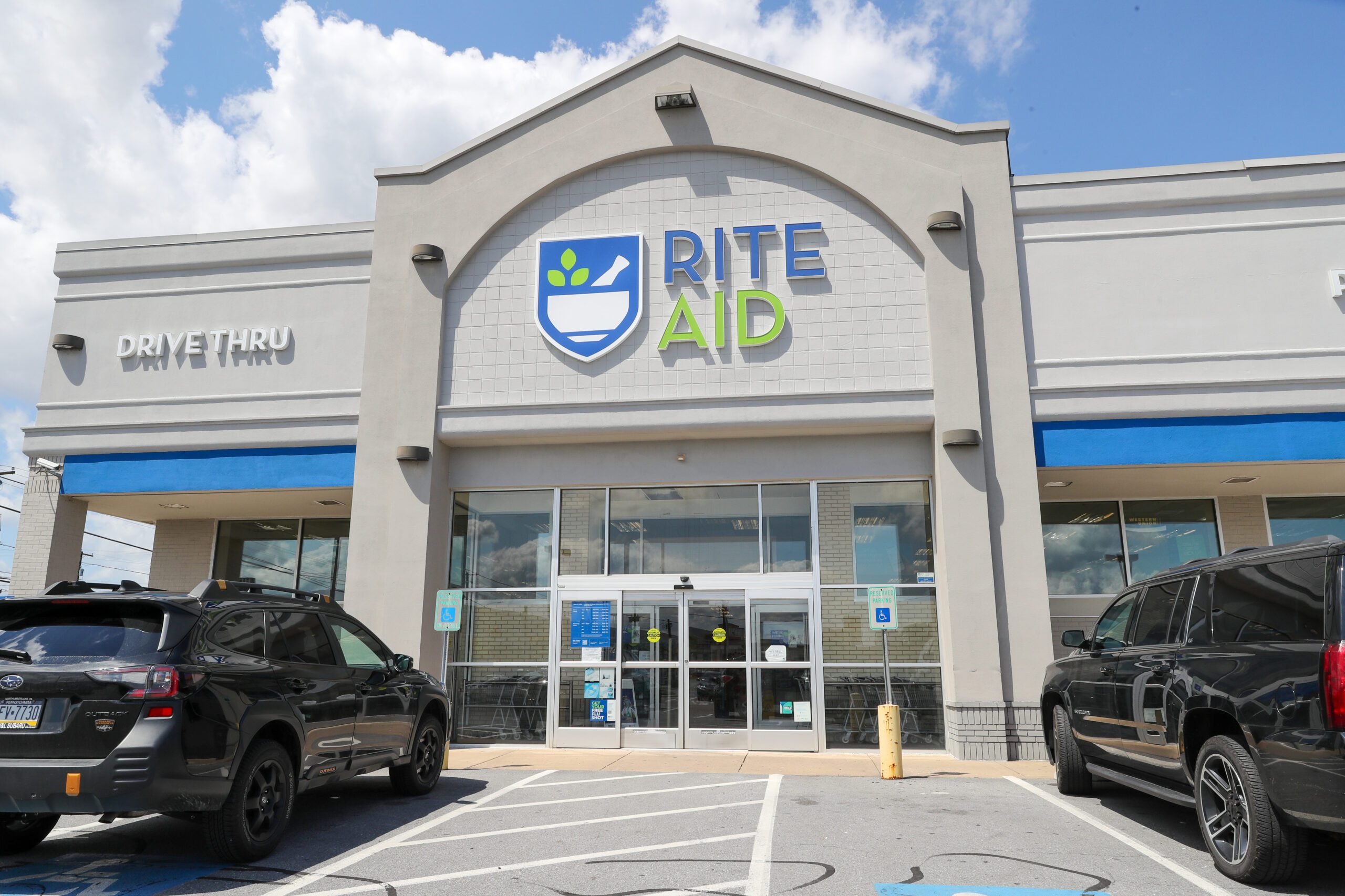 An exterior view of a Rite Aid drugstore
